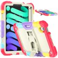 thumbnail image 1 of XYX For iPad Mini 7th/6th Generation Case 8.3 inch 2024/2021, 3in1 Heavy Duty Shockproof Tablet Case with Stand, Shoulder Strap, Rainbow Red, 1 of 7