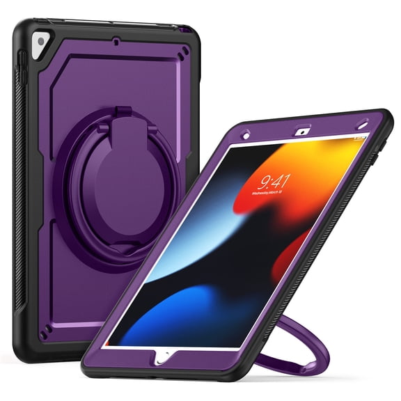 XYX Case for iPad Pro 10.5 Inch/ iPad Air 3rd Gen 2019 with Rotating Stand, Shoulder Strap, 2in1 Shockproof Cover, Purple