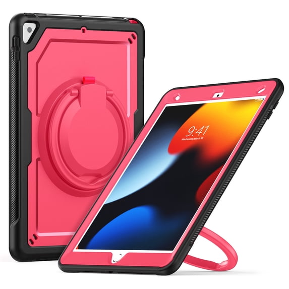 XYX Case for iPad Pro 10.5 Inch/ iPad Air 3rd Gen 2019 with Rotating Stand, Shoulder Strap, 2in1 Shockproof Cover, Rose