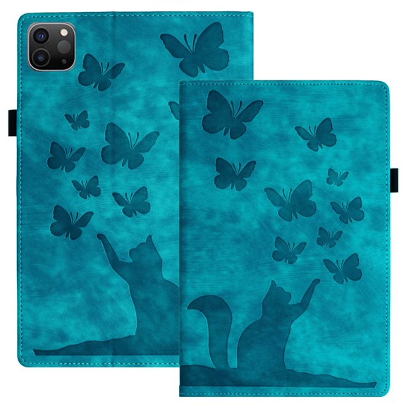 XYX Case for iPad Pro 11 2021, Butterfly Cat Slim Folio Stand Cover, Light Blue