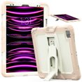 thumbnail image 1 of XYX For iPad Pro 12.9 inch Case (2022/2021/2020/2018), 3in1 Heavy Duty Shockproof Tablet Case with Stand, Shoulder Strap, Cream Rose Gold, 1 of 7