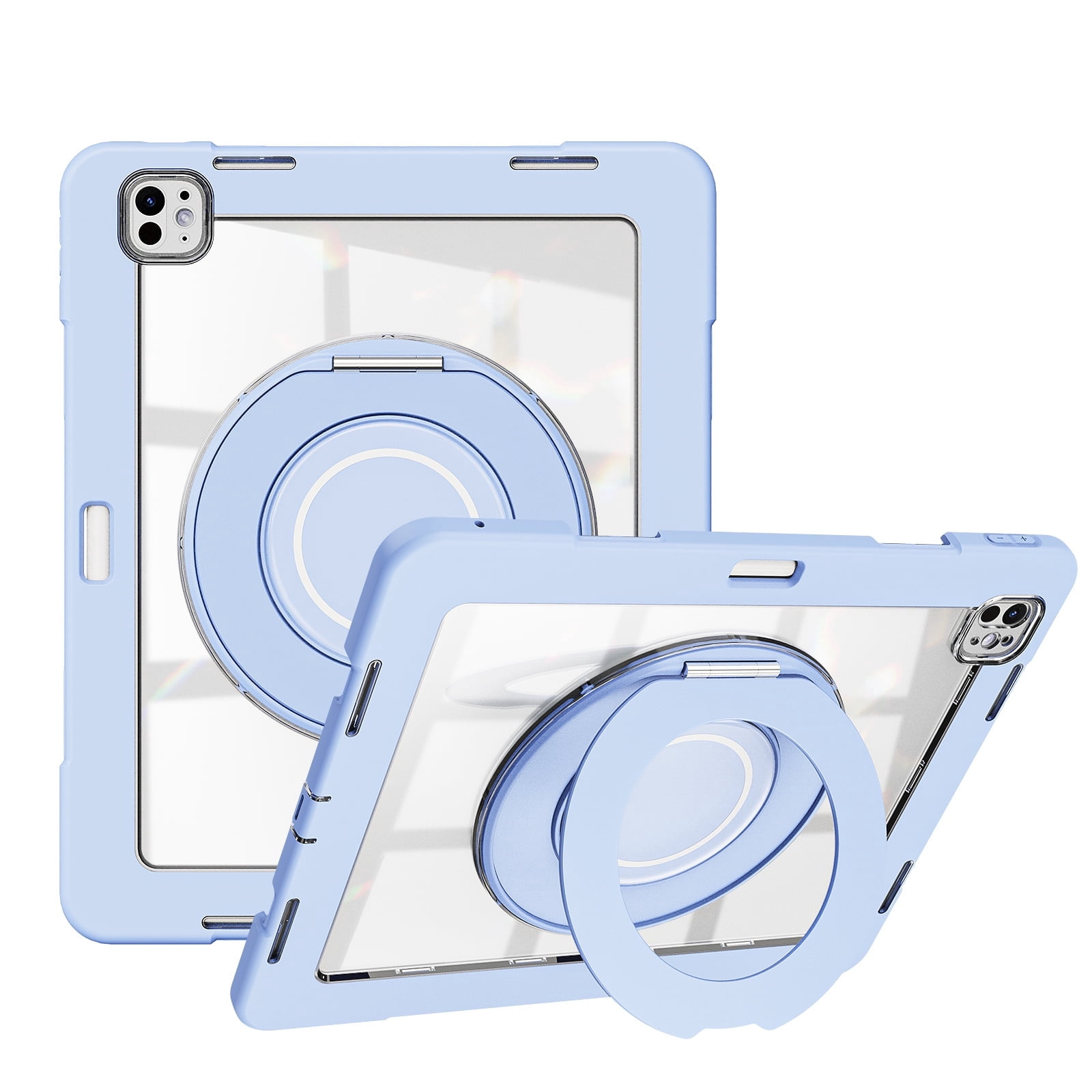 XYX Shockproof Tablet Case for iPad Pro 13 inch M4 2024 (7th Gen) with 360 Rotating Stand, Slim Lightweight with Pencil Holder, Blue