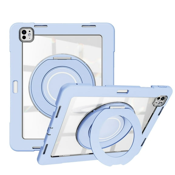 XYX Shockproof Tablet Case for iPad Pro 13 inch M4 2024 (7th Gen) with 360 Rotating Stand, Slim Lightweight with Pencil Holder, Blue