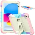 thumbnail image 1 of XYX For iPad (A16)11th /10th Generation 11/10.9 inch 2025/2022 Case, 3in1 Heavy Duty Shockproof Tablet Case with Stand, Shoulder Strap, Rainbow Pink, 1 of 7