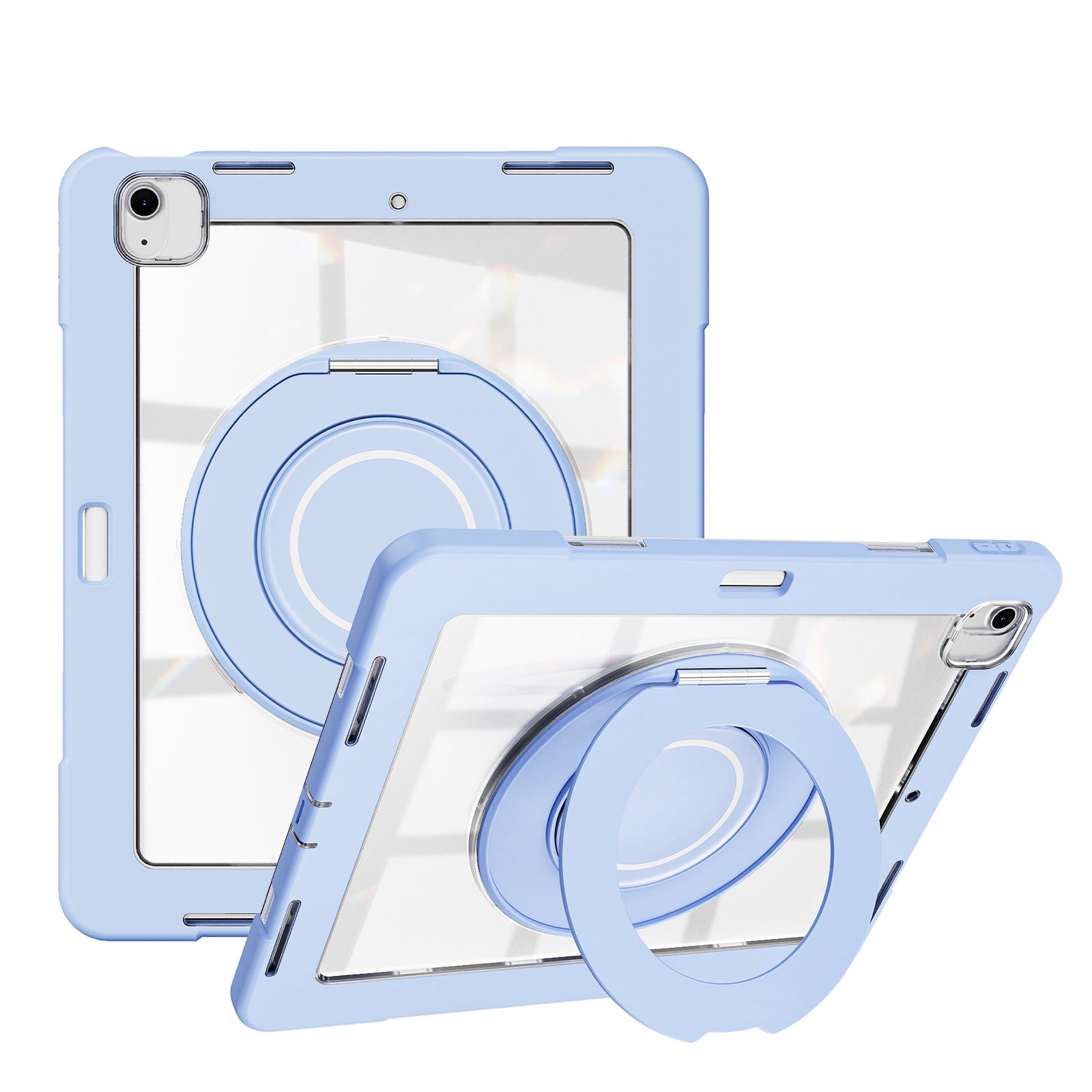 XYX Shockproof Tablet Case for iPad Air 13 inch M3 2025/iPad Air 13 inch M2 2024 with 360 Rotating Stand, Slim Lightweight with Pencil Holder, Blue