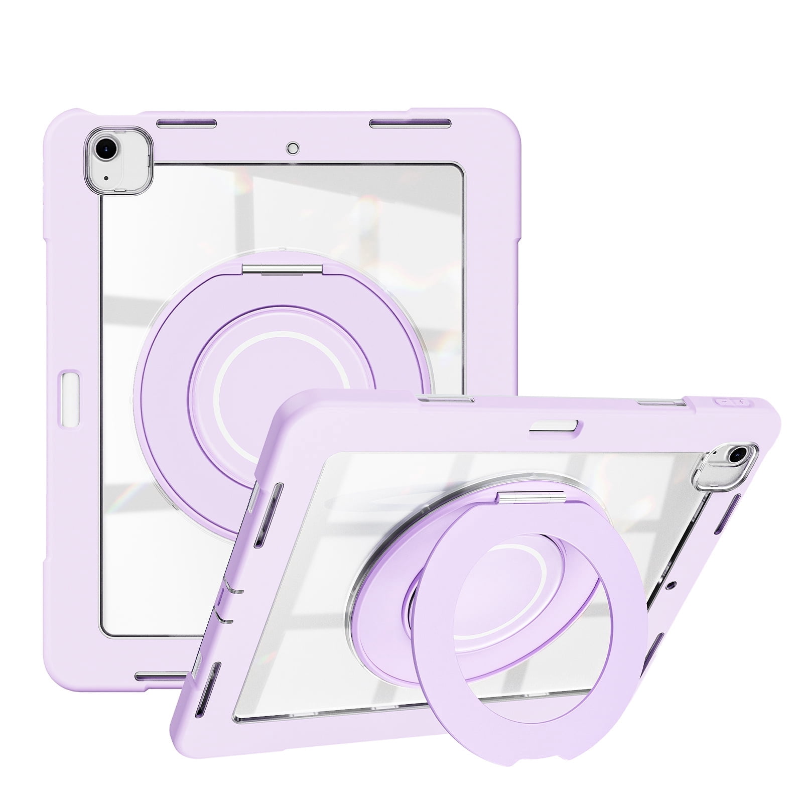 XYX Shockproof Tablet Case for iPad Air 13 inch M3 2025/iPad Air 13 inch M2 2024 with 360 Rotating Stand, Slim Lightweight with Pencil Holder, Purple