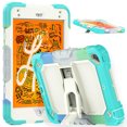 thumbnail image 1 of XYX For iPad Mini 5th/4th Generation Case 7.9 inch 2019/2015, 3in1 Heavy Duty Shockproof Tablet Case with Stand, Shoulder Strap, Rainbow Blue, 1 of 7