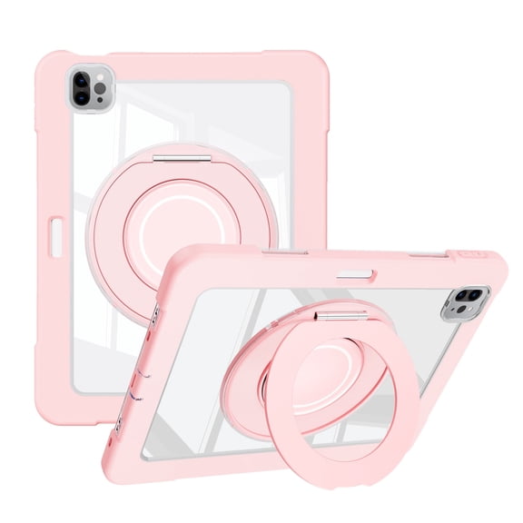 XYX Shockproof Tablet Case for iPad Pro 11 inch 4th/3rd/2nd Gen (2022/2021/2020) with 360 Rotating Stand, Slim Lightweight with Pencil Holder, Pink