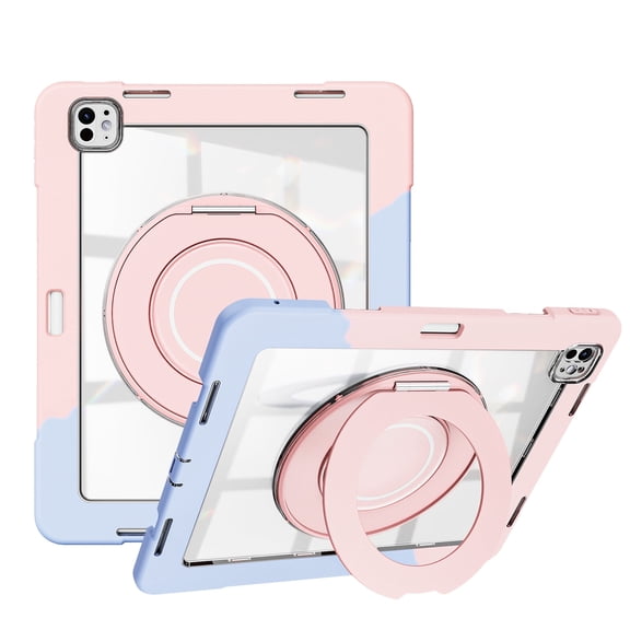 XYX Shockproof Tablet Case for iPad Pro 13 inch M4 2024 (7th Gen) with 360 Rotating Stand, Slim Lightweight with Pencil Holder, Colorful