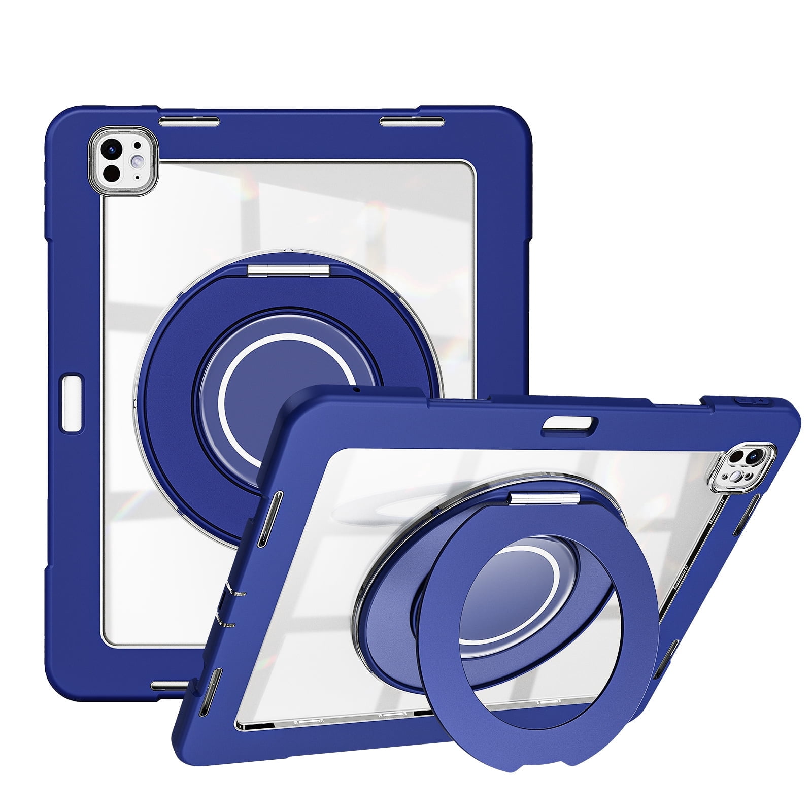 XYX Shockproof Tablet Case for iPad Pro 13 inch M4 2024 (7th Gen) with 360 Rotating Stand, Slim Lightweight with Pencil Holder, DarkBlue