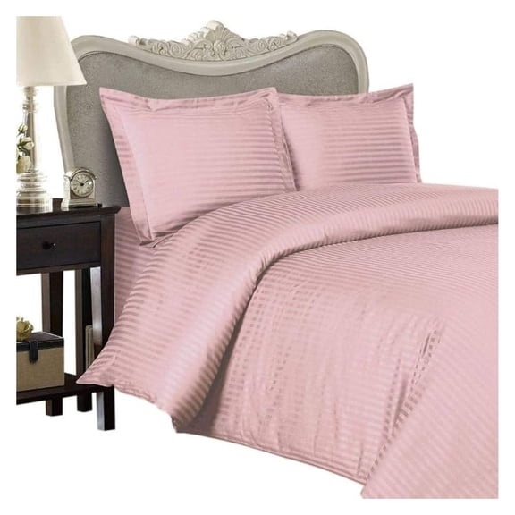 XYX Damask Stripe, King Size, 250 Thread Count Ultra Soft Single-Ply 100% Egyptian Cotton, Extra Deep Pocket Four (4) Piece Bed Sheet Set with 2 Pillow Cases 250TC