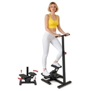 XYX Exercise Stepper with Handle Bar, 330 LBS Stepper with LCD Monitor & Oversize Pedals, Portable Hydraulic Mini Stair Stepper for Home Aerobic Workout Fitness