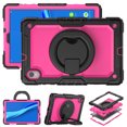 thumbnail image 1 of For Lenovo Tab K10/M10 Plus (2nd Gen) Case 10.3 inch, 360 Rotating Shockproof Cover with Stand, Handle, Shoulder Strap (TB-X6C6/TB-X606), Rose Panel, 1 of 7