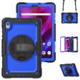 thumbnail image 1 of For Lenovo Tab K10/M10 Plus (2nd Gen) Case 10.3 inch, 360 Rotating Shockproof Cover with Stand, Screen Protector, Shoulder Strap (TB-X6C6/TB-X606), Dark Blue PC, 1 of 7