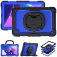 thumbnail image 1 of For Lenovo Tab M10 Plus (3rd Gen) Case 10.6 inch, 360 Rotating Shockproof Cover with Stand, Handle, Shoulder Strap (TB-X6C6/TB-X606), Dark Blue Panel, 1 of 7