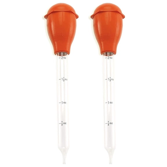 XYX Roasting Deluxe Turkey Baster, High-Heat Tempered Glass With Silicone Bulb, 11-Inch, 2-Ounce Capacity, Set of 2