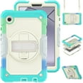 thumbnail image 1 of For Samsung Galaxy Tab A11 Case 8.7 inch, 360 Rotating Shockproof Cover with Stand, Screen Protector, Shoulder Strap (2025, SM-X133/X135), Rainbow Blue, 1 of 7