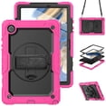 thumbnail image 1 of For Samsung Galaxy Tab A8 Case 10.5 inch, 360 Rotating Shockproof Cover with Stand, Screen Protector, Shoulder Strap (2022, SM-X200/X205/X207), Rose, 1 of 7