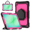 thumbnail image 1 of For Samsung Galaxy Tab A9+/A9 Plus Case 11 inch, 360 Rotating Shockproof Cover with Stand, Handle, Shoulder Strap (2023, SM-X210/X216/X218), Rose Panel, 1 of 7