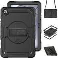 thumbnail image 1 of For Samsung Galaxy Tab A9+/A9 Plus Case 11 inch, 360 Rotating Shockproof Cover with Stand, Screen Protector, Shoulder Strap (2023, SM-X210/X216/X218), Black, 1 of 7