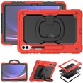 thumbnail image 1 of for Samsung Galaxy Tab S10 Plus/S9 FE+/S9+ Case 12.4 inch, 360 Rotating Shockproof Cover with Stand, Handle, Shoulder Strap (SM-X820/X810/X610), Red, 1 of 7