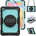thumbnail image 1 of For Samsung Galaxy Tab S6 Lite 10.4 inch, 360 Rotating Shockproof Cover with Stand, Screen Protector, Shoulder Strap (SM-P610/P615/P613/P619), Sky Blue PC, 1 of 7