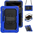 thumbnail image 1 of For Samsung Galaxy Tab S8+ Plus/S7 FE/S7+ Plus Case 12.4 inch, 360 Rotating Shockproof Cover with Stand, Screen Protector, Shoulder Strap (SM-X800/T730/T970), Blue, 1 of 7