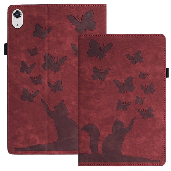 XYX Slim Folio Stand Cover Tablet Case for iPad 10th Generation 10.9 in, Solid Print Nature, Red, New