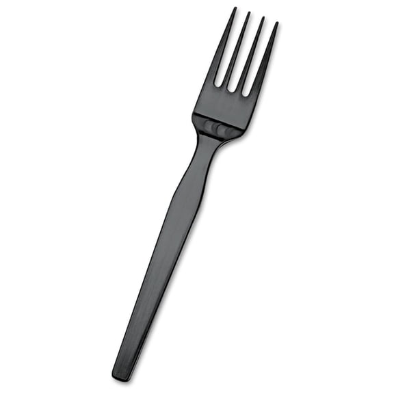 XYX SmartStock Plastic Cutlery Refill, Forks, Black, 40/Pack, 24 Packs/Carton