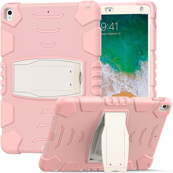 XYX Case for 10.5 inch iPad Air 3rd 2019/iPad Pro 10.5 inch 2017, Dual Layer Slim Heavy Shockproof Rugged Protective Cover Case with Kickstand (Cherry Pink)