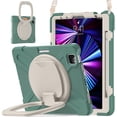 thumbnail image 1 of Case for iPad Air 11 (2026 M4/2025 M3/2024 M2)/iPad Pro 11 inch (2022/2021/2020/2018), 360 Degree Rotating Hand Grip Shockproof Cover with Shoulder Strap, Emerald Green, 1 of 7