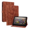thumbnail image 1 of XYX for Kindle Fire HD 8 (12th Generation, 2022 Release) Case, PU Leather Slim Folio with Multi-Angle Stand - Brown Lily Flower, 1 of 7