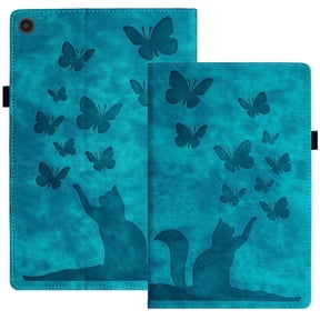 XYX Case for Kindle Fire HD 8 Tablet (14th/12th/10th Generation, 2024/2022/2020 Release), Butterfly Cat Slim Folio Stand Cover, Light Blue