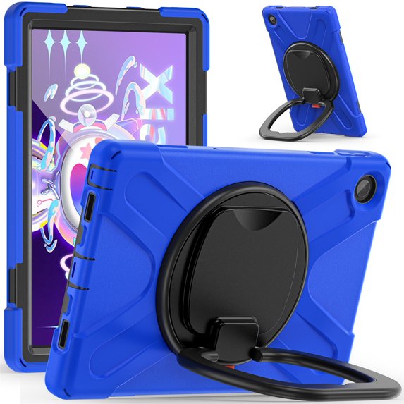 Case for Lenovo Tab M10 Plus 3rd Gen 10.6 Inch 2022 (Model:TB-125F/TB-128F), 360 Degree Rotating Hand Grip Shockproof Cover with Shoulder Strap, Blue