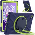 thumbnail image 1 of XYX Case for Lenovo Tab M10 Plus 3rd Gen 10.6 Inch 2022 (Model:TB-125F/TB-128F), 360 Degree Rotating Hand Grip Shockproof Cover with Shoulder Strap, NavyBlue Lime, 1 of 7