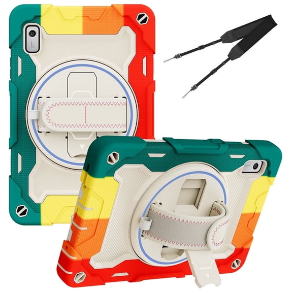 3in1 Rotating Stand Case for Lenovo Tab M9 9.0 inch 2023 Released TB-310FU with Hand/Shoulder Strap, Shockproof Rugged, Red