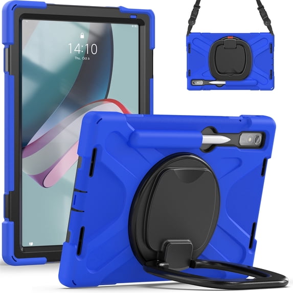 Case for Lenovo Tab P11 Pro Gen 2 2022 11.2 inch(TB-138FC/TB-132FU), 360 Degree Rotating Hand Grip Shockproof Cover with Shoulder Strap, Blue