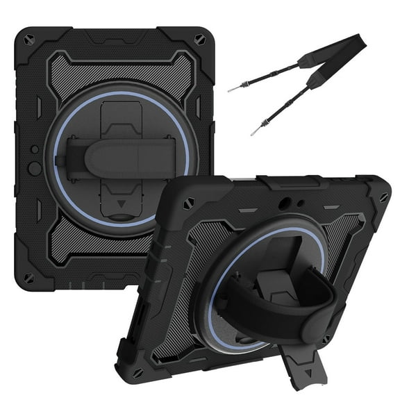 XYX 3in1 Rotating Stand Case for Microsoft Surface Go 3 2021/Surface Go 2 2020 10.5 inch with Hand/Shoulder Strap, Shockproof Rugged, Black