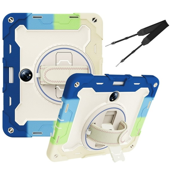 XYX 3in1 Rotating Stand Case for Oppo Pad 2/OnePlus Pad 11.61 inch 2023 Release with Hand/Shoulder Strap, Shockproof Rugged, Colorful Blue