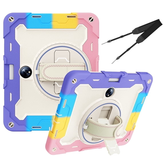 3in1 Rotating Stand Case for Oppo Pad 2/OnePlus Pad 11.61 inch 2023 Release with Hand/Shoulder Strap, Shockproof Rugged, Pink