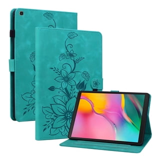XYX for Samsung Galaxy Tab A 10.1 Inch 2019 Release SM-T510 SM-T515 Case, PU Leather Slim Folio with Multi-Angle Stand, Green Lily Flower