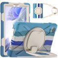 thumbnail image 1 of XYX Case for Samsung Galaxy Tab A7 Lite 8.7 inch SM-T220/SM-T225/SM-T227, 360 Degree Rotating Hand Grip Shockproof Cover with Shoulder Strap, Colourful Blue, 1 of 7