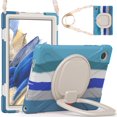 thumbnail image 1 of Case for Samsung Galaxy Tab A8 10.5 inch, 360 Degree Rotating Hand Grip Shockproof Cover with Shoulder Strap, Colourful Blue, 1 of 7