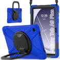 thumbnail image 1 of Case for Samsung Galaxy Tab A9+ 11.0 inch, 360 Degree Rotating Hand Grip Shockproof Cover with Shoulder Strap, Blue, 1 of 7