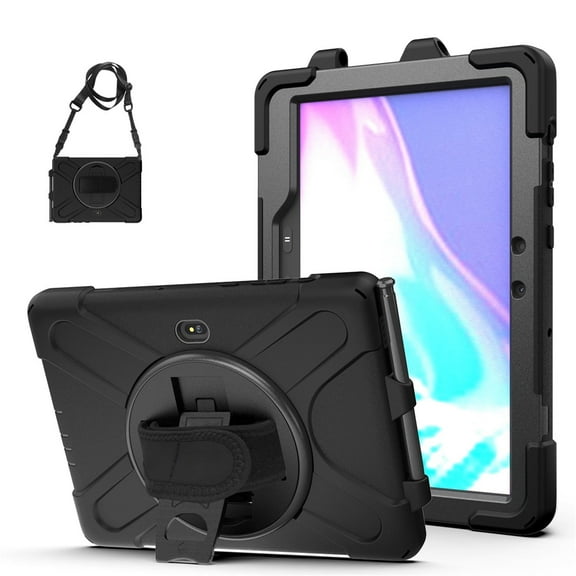 XYX Case for Samsung Galaxy Tab Active4 Pro/Active Pro, 360° Rotating, Hand & Shoulder Strap, Fits 10.1 inch, Black