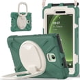 thumbnail image 1 of Case for Samsung Galaxy Tab Active5 8.0 inch SM-X300/SM-X306B, 360 Degree Rotating Hand Grip Shockproof Cover with Shoulder Strap, Emerald Green, 1 of 7