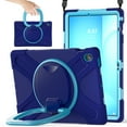 thumbnail image 1 of XYX Case for Samsung Galaxy Tab S10 FE+ 13.1 inch X620/SM-X626B, 360 Degree Rotating Hand Grip Shockproof Cover with Shoulder Strap, NavyBlue Blue, 1 of 7