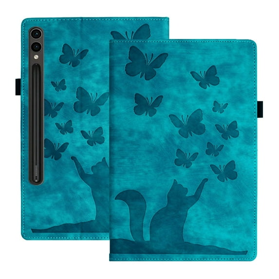 XYX Case for Samsung Galaxy Tab S10 Ultra/S9 Ultra/S8 Ultra 14.6 inch, Butterfly Cat Slim Folio Stand Cover for Samsung Tab S9 Ultra/S8 Ultra, Light Blue