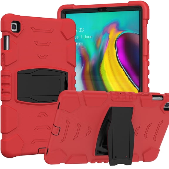 XYX Case for Samsung Galaxy Tab S5e 10.5 inch (SM-T720/SM-T725), Dual Layer Slim Heavy Shockproof Rugged Protective Cover Case with Kickstand (Red Black)