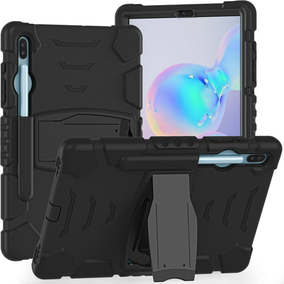XYX Case for Samsung Galaxy Tab S6 10.5 inch (SM-T860/SM-T865), Dual Layer Slim Heavy Shockproof Rugged Protective Cover Case with Kickstand (Black)